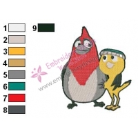 Rio Pedro and Nico Angry Birds Embroidery Design
